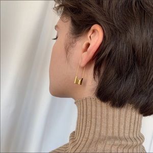 Gold Safety Pin Earrings
